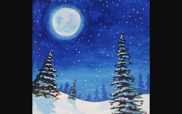 Winter's Moon Beginner Painting Classes San Diego CourseHorse